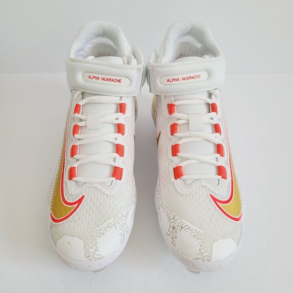 NEW Nike Alpha Huarache Elite 4 Mid Baseball Cleats FD2744-161 Size 8 White
